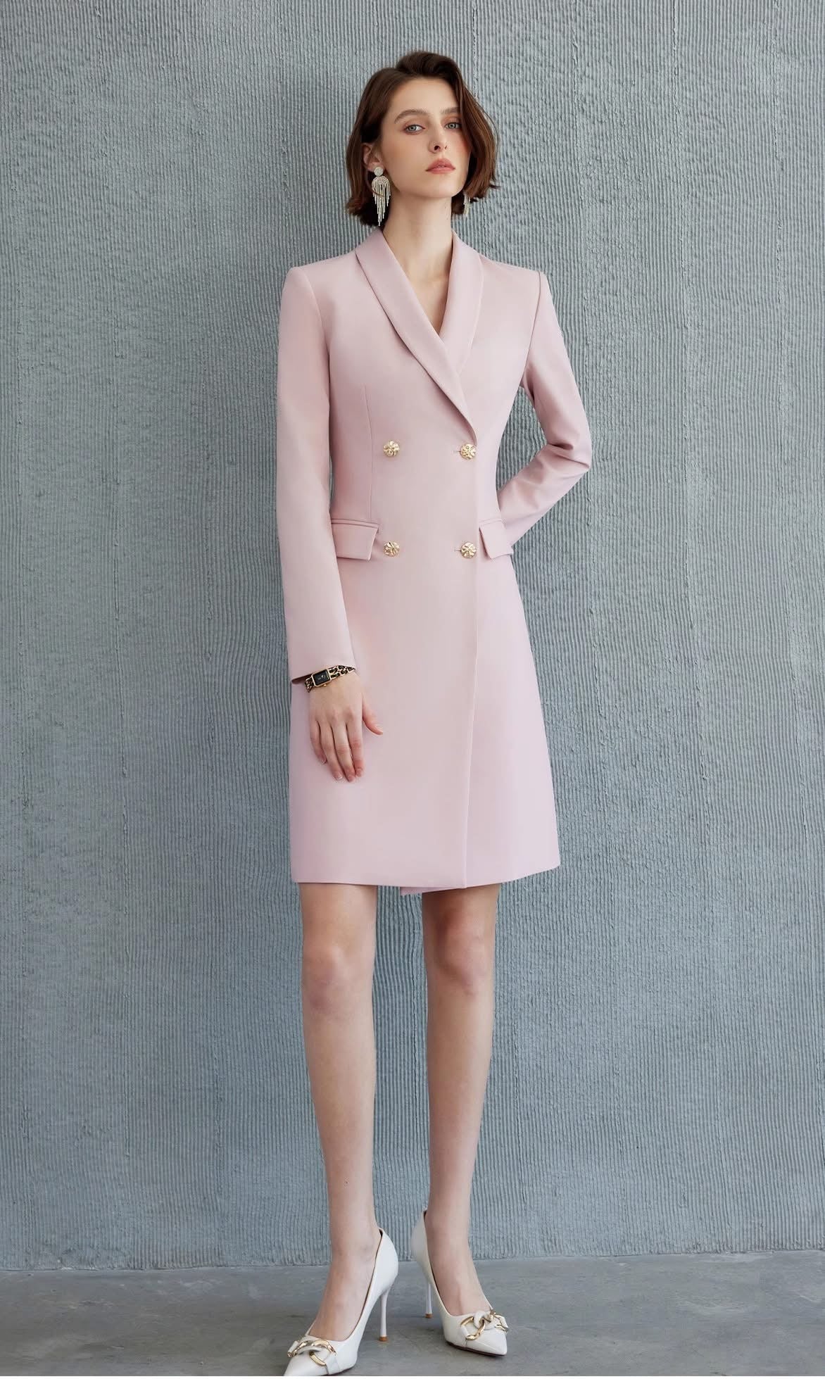 Pink  and Grey blazer dress