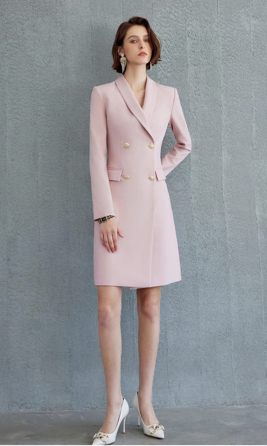 Pink  and Grey blazer dress