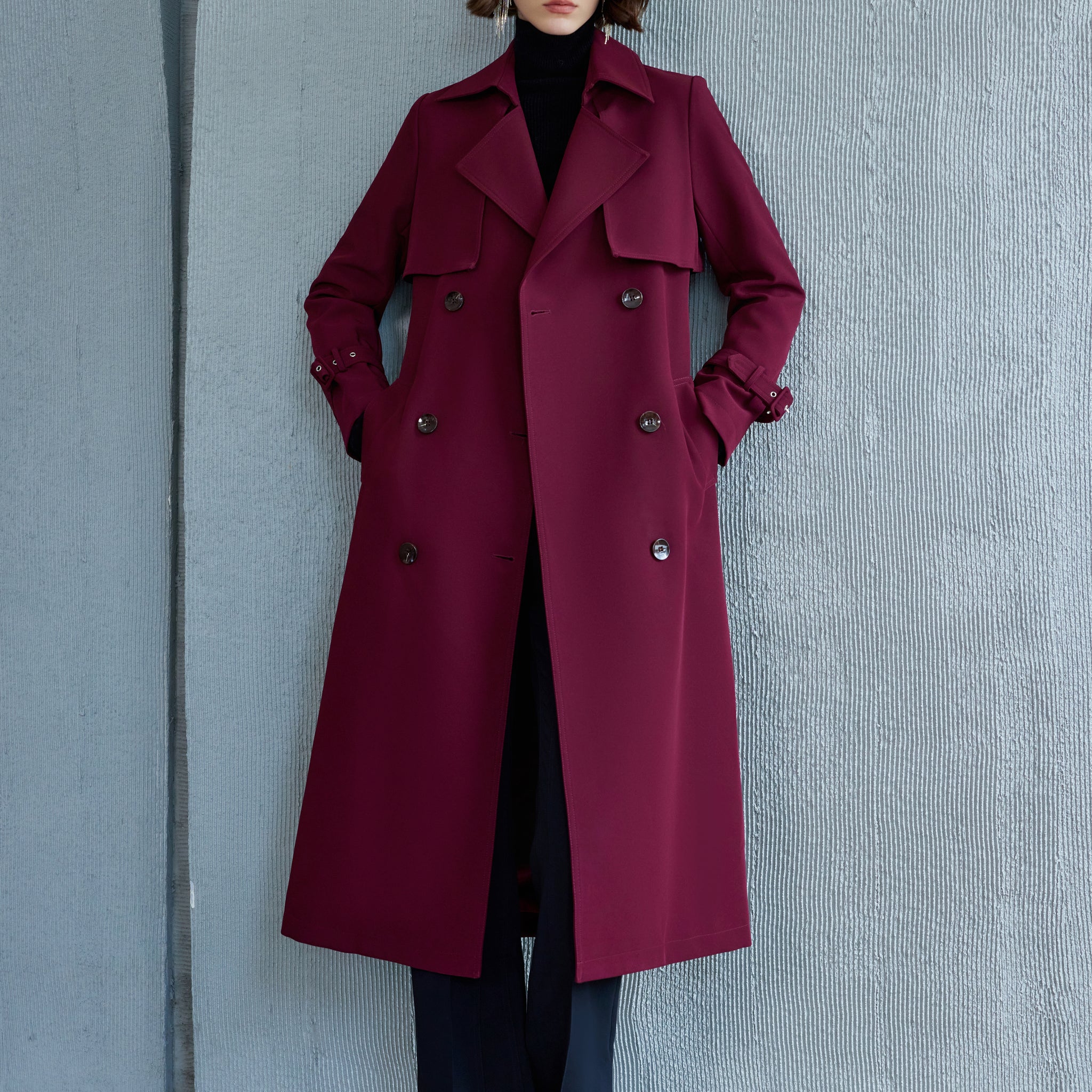 Burgundy Trench Coat