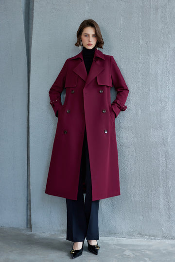Burgundy Trench Coat