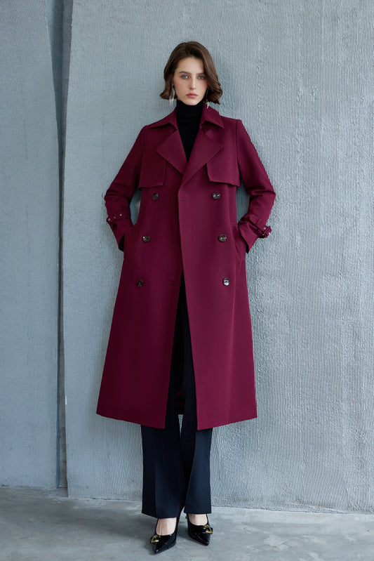 Burgundy Trench Coat