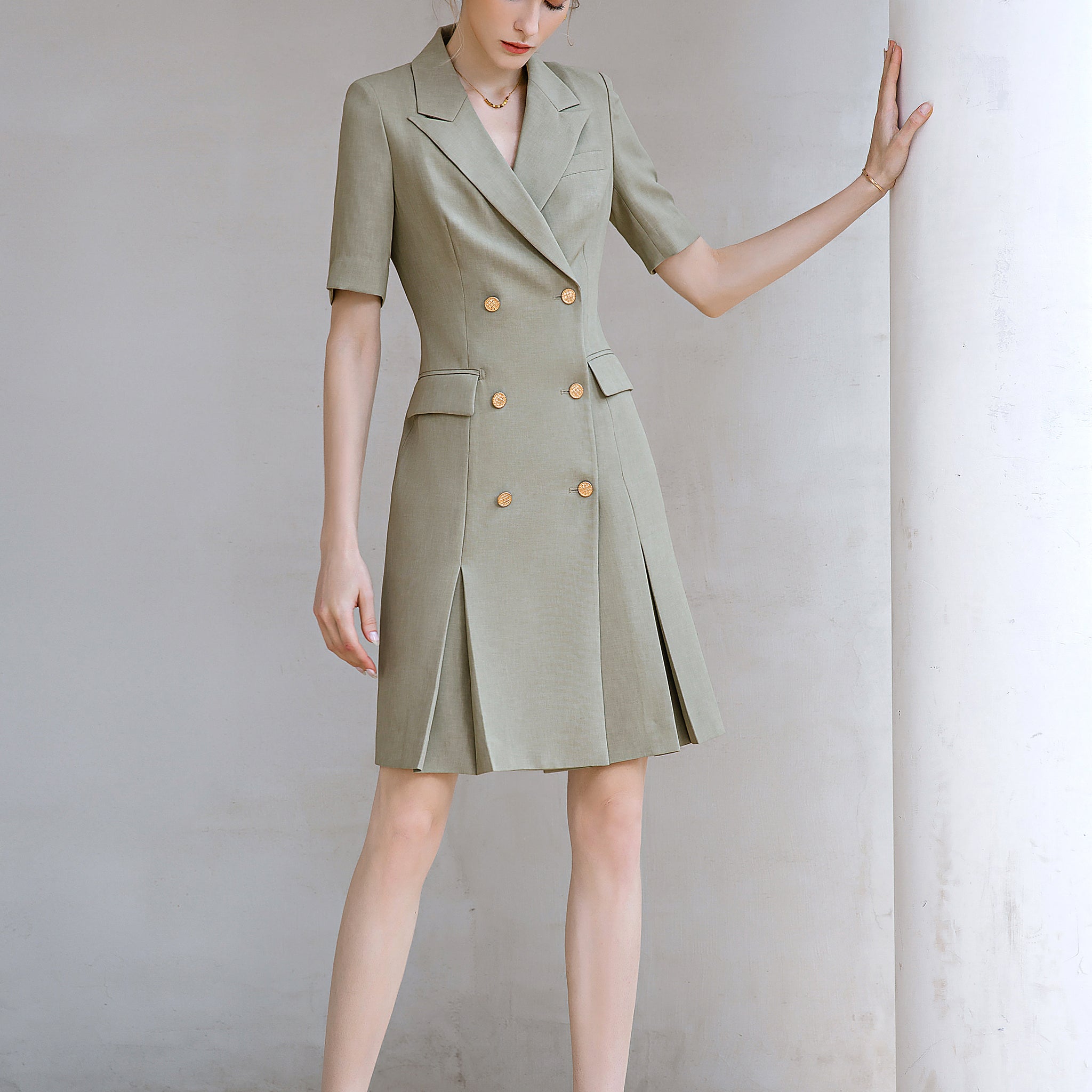 Short sleeved blazer summer dress