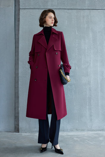 Burgundy Trench Coat